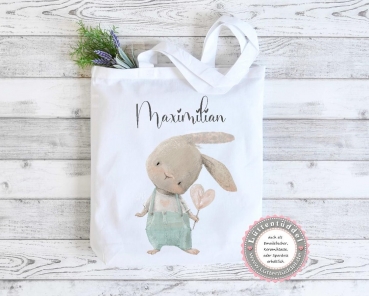 zuckersüße Tasche Hase Wechselwäsche Wechselkleidung (personalisiert) Kindergarten Wunschname KITA Kindergarten Einschulung Lüttentüddel®